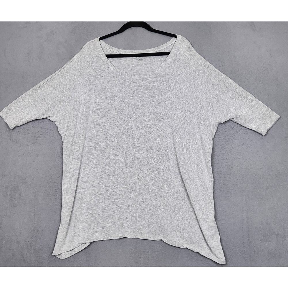 EILEEN FISHER Top Womens Small Gray Lightweight Oversized 3/4 Sleeve Slouchy